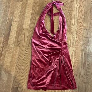 NWT A World Away Women’s Red Velvet Mini Dress Size Small